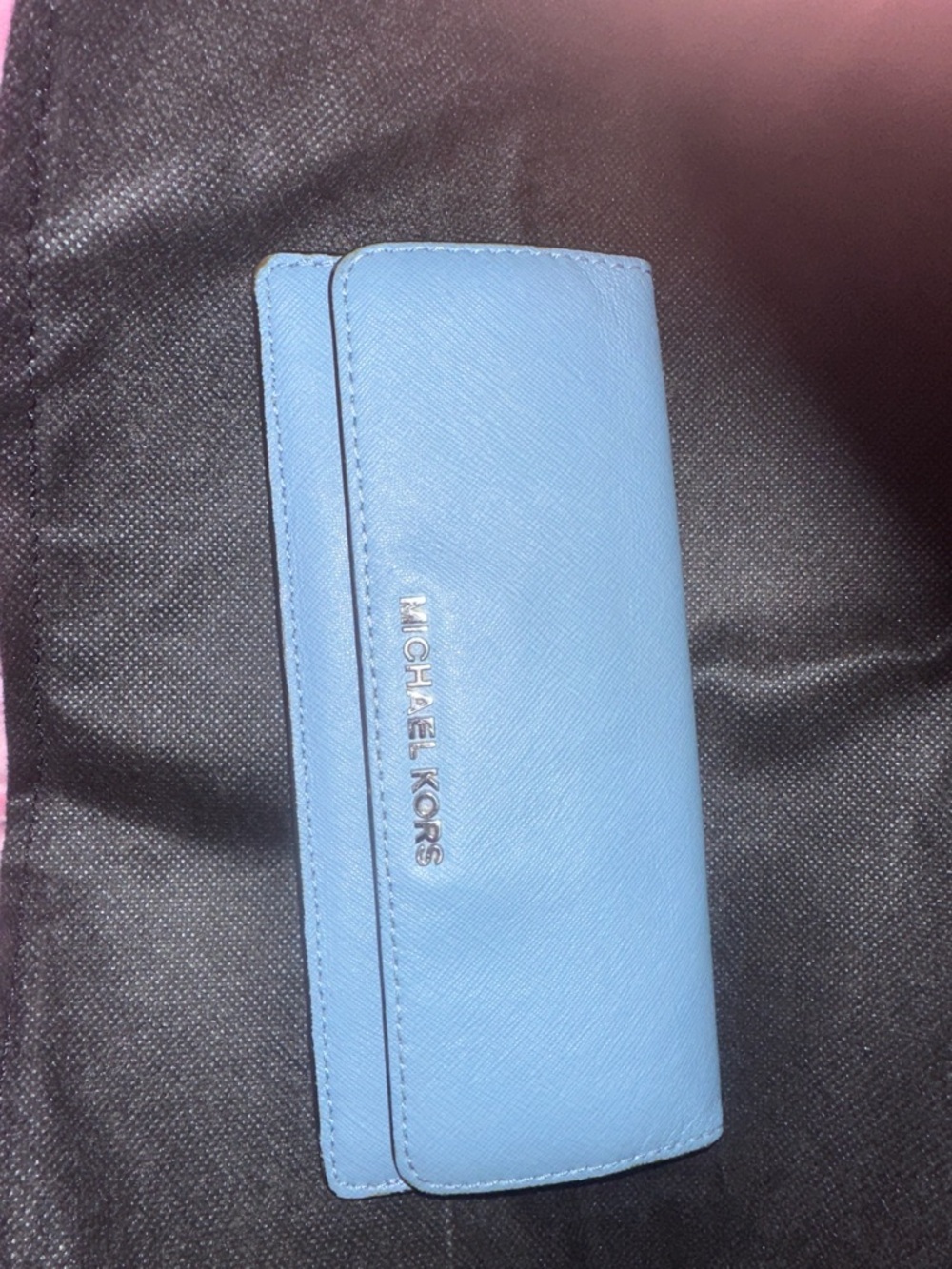 Michael Kors Light Blue Saffiano Leather Continental Wallet
